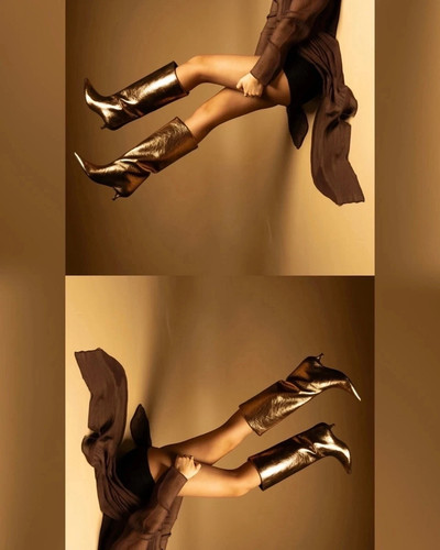 Zara metallico gattino tacco - metallico,
