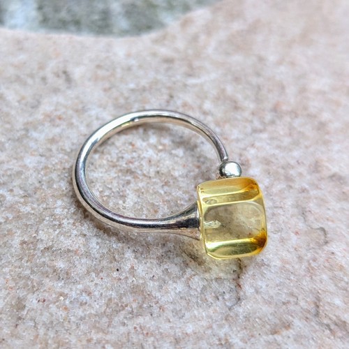Autentico anello ambra - , in
