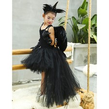  3pcs Black Devil Little Angel Dress Costumi Cosplay di Halloween Vestiti Set