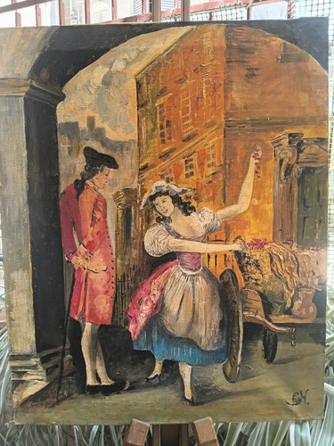 Antico dipinto olio - dipinto, tela