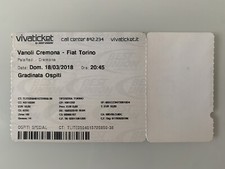 BIGLIETTO BASKET VANOLI CREMONA-FIAT TORINO 2017/‘18 PALLACANESTRO
