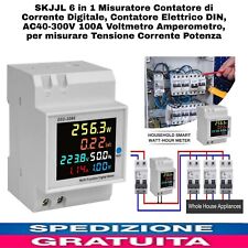 6in1 Misuratore Contatore di Corrente Digitale,Contatore Elettrico DIN,AC40-300V