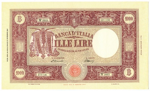 1000 lire barbetti - grande, m