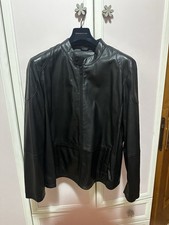 Giacca giubbotto VERA pelle Stilista TRUSSARDI   NUOVO Biker Nera 58 Size 690 Eu