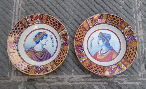 Coppia piatti ceramica lustro - piatti,