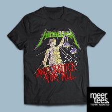 Metallica And Justice for All US tour 88 89 tshirt metal cult summer unisex