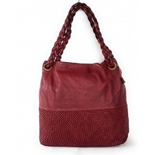 Borsa in pelle intrecciata Vintage Donna Il Borsaro Bordeaux art. V16 003 Made i