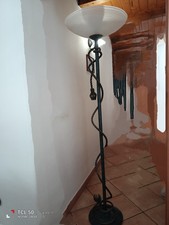 piantana in ferro battuto e vetro di murano 