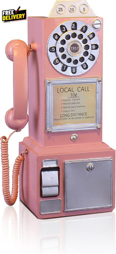 Telefono antico rosa quadrante