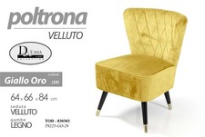 POLTRONA SEDUTA VELLUTO GAMBE
