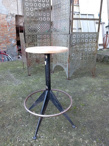 Sgabello vintage industriale - sgabello,