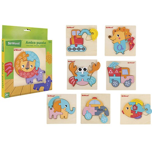 Puzzle legno animali mezzi - puzzle,