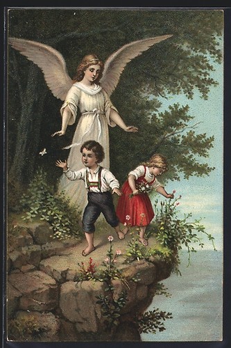 Cartolina santo angelo custode - santo,