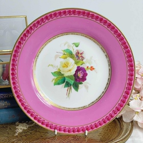 Antico piatto copeland rosa - antico,