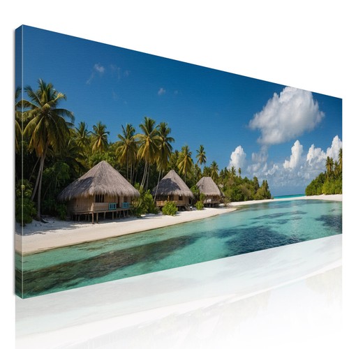 Quadro paesaggio mare bungalow - paesaggio,