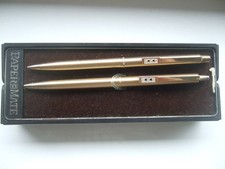 Vintage PAPER MATE Powerpoint Brushed Gold Ballpoint Pen & Pencil