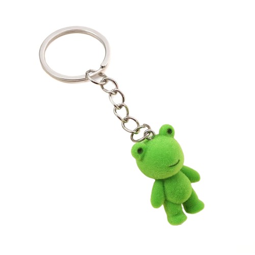 Flocking frog keychain - flocking,