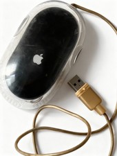 Apple Pro Version Mouse Trasparete/Nero M  5769 USB  Rarità Vintage. Funzionante