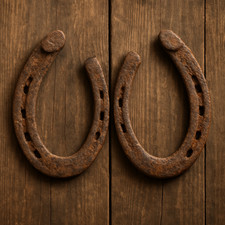 coppia ferri di cavallo porta fortuna vintage ossidati da appendere