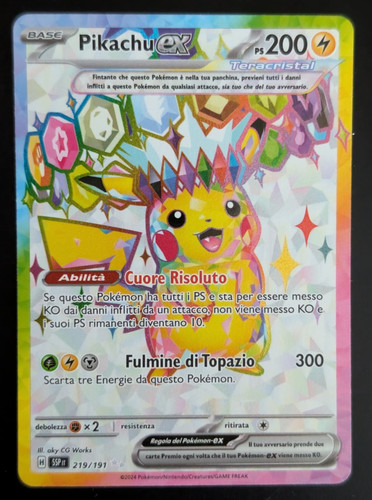 Carta pokemon pikachu - pikachu, ex
