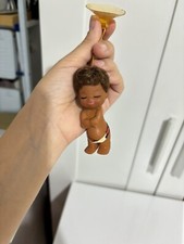 BAMBOLA MASCHIO MORO CON VENTOSA DOLL GOMMA RUBBER VINTAGE ANNI 70 HONG KONG