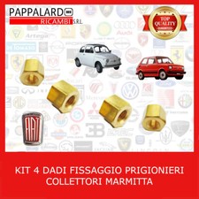 KIT 4 DADI FISSAGGIO PRIGIONIERI COLLETTORE MARMITTA FIAT 500 F  L  R 126 EPOCA