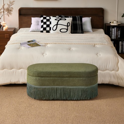 Pouf portaoggetti ovale con