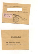 1366 TELEGRAMMA 1925 polizzi generosa rispedito raccomandata ufficio a Palermo 