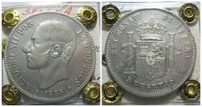 EUROPA - SPAGNA 5 PESETAS 1885