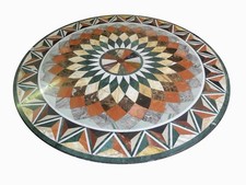 Tavolo Rotondo Verde In Marmo