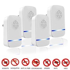 4 Pezzi Repellente ad Ultrasuoni per Zanzare Mosche e Scarafaggio Scaccia Ratti
