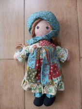 Vintage Bambola Bambolina Holly Hobbie Knickerbocker Pezza Tessuto 22cm circa