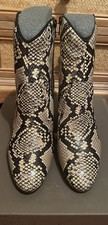 Stivaletti Chie Mihara 'Elvia' beige/nero in pelle con stampa serpente nuovi con scatola UK 6/39 £ 350