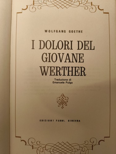 Edizioni ferni goethe dolori - ferni, i