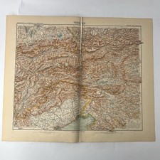 Stieler Hand-Atlas 1908 Alpi Orientali carta geografica originale Gotha