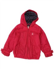 Giacca a vento con cappuccio BENETTON bambina 3-4 anni rosso SW19