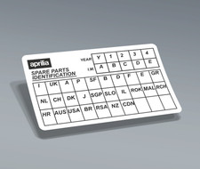 ADESIVO SPARE PARTS APRILIA RS 125 e 250 BIANCO| 6x3,5 cm