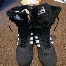Adidas Box Hog 2 stivali da boxe adulti Sparring scarpe da ginnastica uomo FX0561 UK taglia 8