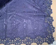 Tovaglia Natalizia Blu 2,25x1,70 Ricamo Uncinetto VINTAGE Bellissima AFFARE