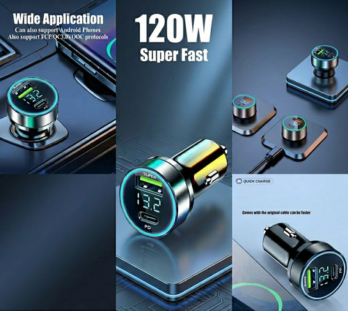 Caricabatterie auto usb - usb, 120w