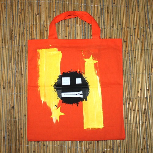 Borsa tessuto zipper smile - tessuto,
