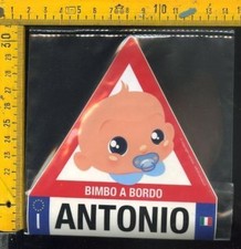 Adesivo Bimbo a Bordo ALTA VISIBILITà ANTONIO (Spedizione tracciabile sicura)