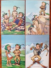 4 CARTOLINE BAMBINI ALPINI