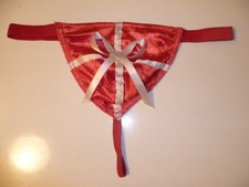 PERIZOMA UOMO PACCO REGALO SEXY ROSSO CON FIOCCO BIANCO TG L 48/50 ARTIGIANALE