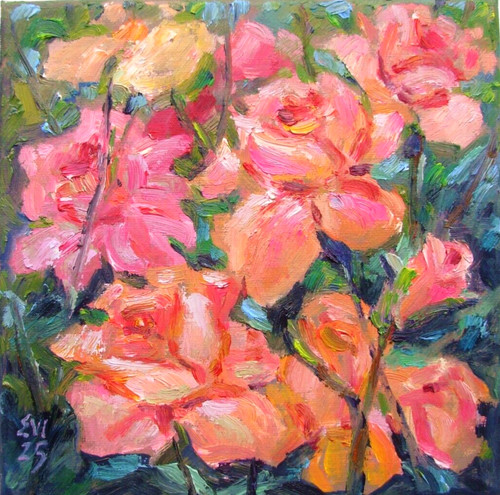 Rose originale dipinto olio