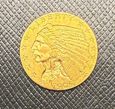 US 1909 oro 2 dollari e mezzo