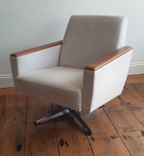 Poltrona a sdraio girevole vintage MCM anni 50 stile danese consegna buona con