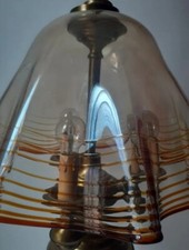 Lampadario vintage con particolari in ottone anni 70