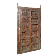 BISCOTTINI Porta Legno Ferro Chiodato Esterno Interno Elegante Antico