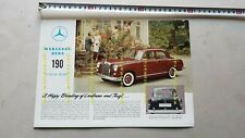Mercedes-Benz 190 4 Door Sedan anni 50 depliant USA originale brochure